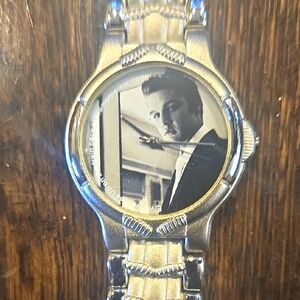 Elvis Presley Silver Watch with Black and White Dial